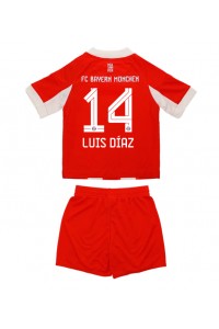 Bayern Munich Luis Diaz #14 Jalkapallovaatteet Lasten Kotipeliasu 2025-26 Lyhythihainen (+ Lyhyet housut)